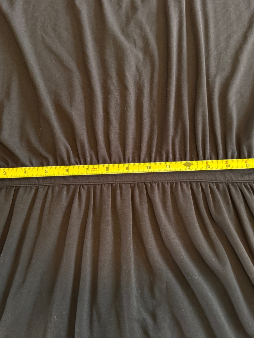 J Jill Jersey Knit Short Sleeve Black Dress with Gathered Waist Like New Sz XL - Picture 6 of 7